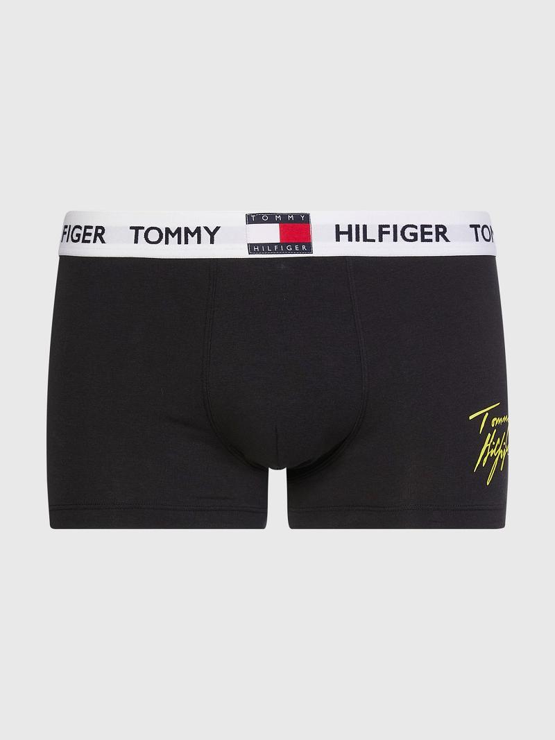 Férfi Tommy Hilfiger Organic cotton signature trunk Trunks Fekete | HU 1306UZG